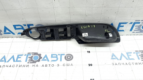 Front left window control trim for Ford Escape MK3 13-19, black with chrome