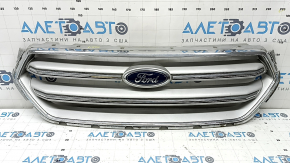 Radiator grille grill Ford Escape MK3 17-19 rest, gray, with chrome, with emblem, pokes