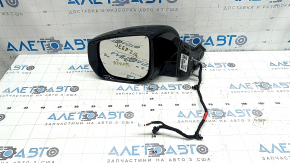 Left side mirror assembly for Jeep Grand Cherokee WL 21-26, 8+4 pins, turn signal, heated, BSM, chrome housing, black