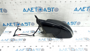 Left side mirror assembly for Jeep Grand Cherokee WL 21-26, 8+4 pins, turn signal, heated, BSM, chrome housing, black
