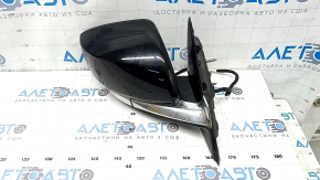 Right side mirror assembly for Jeep Grand Cherokee WL 21-26, 8+4 pins, turn signal, heated, BSM, chrome housing, black