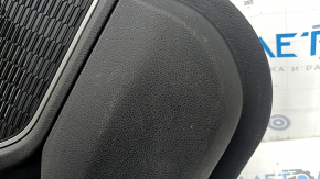 Door trim panel, rear left, complete, Jeep Grand Cherokee WL 23-26, black, armrest and insert, black leather, white stitching, wood insert, chrome, with handle, worn