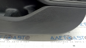 Jeep Grand Cherokee WL 23-26 black front left door panel, armrest and insert, black leather, white stitching, glossy graphite molding, worn