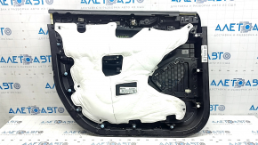 Jeep Grand Cherokee WL 21-26 black, ALPINE, front right door panel, armrest and insert, black leather, white stitching, wood insert, chrome, with handle, worn