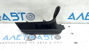 Upper left front panel trim for Jeep Grand Cherokee WL 21-26, black leather, white stitching, glossy black