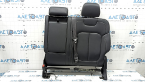 Left rear seat backrest, 2nd row, Jeep Grand Cherokee WL 22-26, black leather, gray stitching, with seat belt and heating