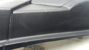 Door trim panel rear right Toyota Rav4 16-18 black, armrest leather black, insert silver, with handle, scratches, worn