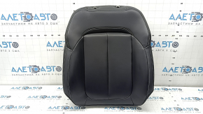 Jeep Grand Cherokee WL 21-26 passenger seat back upholstery, black leather with perforation, Overland