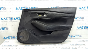 Door trim panel front right Honda Accord 23-26 black leather, leather armrest, dented