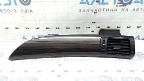 Right dashboard air vent deflector for Honda Accord 16-17, wood-look trim, gloss finish