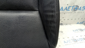 The driver's seat cushion cover for a Honda Accord 13-17 is black leather, perforated, heated, cracked, and wrinkled.