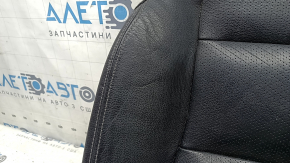 Honda Accord 13-17 passenger seat back upholstery, black leather with perforation, heated, dents, cracked