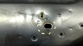 Bare hood of a Ford Edge 19-24, steel, black UM, dents, bumps, chips, rust