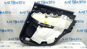Door trim panel rear left Ford Edge 19-24 black Titanium, insert and armrest black leather, white stitching, with handle, scratches