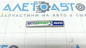 The ECOBOOST AWD emblem on the Ford Edge 19-24 tailgate has peeled off.