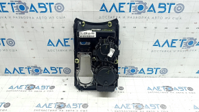 Black center console trim with cup holder for Ford Edge 19-21, no parking sensors, scratches