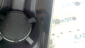Black center console trim with cup holder for Ford Edge 19-21, no parking sensors, scratches