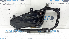 Left front bumper grille for Ford Edge 19-24 under fog lights, gloss black with chrome molding, sand, chips