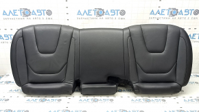Ford Edge 15-24 rear seat cushion, black leather, titanium, perforated, electric, scratches, dents, foam breakage