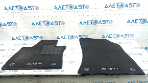 Set of floor mats for the Infiniti QX50, fabric, 19-25 pile, black, ready for cleaning
