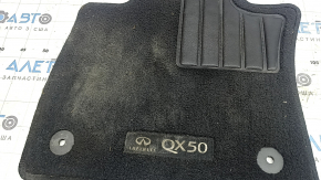 Set of floor mats for the Infiniti QX50, fabric, 19-25 pile, black, ready for cleaning