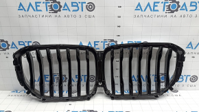 Radiator grille BMW X5 G05 19-25 2019-23. shadow line, without night vision, Without m model, satin aluminum, gloss blackl, With m package, satin aluminum, gloss blackl