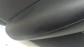 Door trim, rear left Infiniti QX50 19-20 black with black leather insert, black leather armrest, with curtain, BOSE, molding gray gloss, bumps, abrasions, scratches