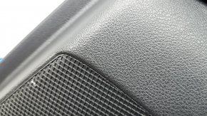 Door trim, rear right Infiniti QX50 19-21, black with black leather insert, black leather armrest, without curtain, BOSE, with backlight, molding gray gloss, with handle, scratch