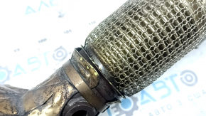 Ford Edge 15-18 2.0T exhaust pipe with catalytic converter, corrugated mesh is torn