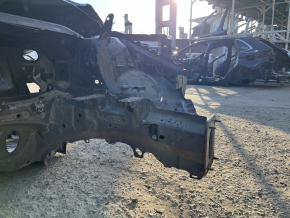 Front left quarter panel of a 19-24 Ford Edge on the body, burgundy, rusty, torn