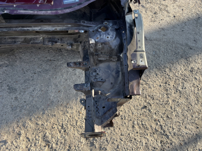 Front left quarter panel of a 19-24 Ford Edge on the body, burgundy, rusty, torn