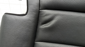 Rear seat cushion, 2nd row, right, Infiniti QX50 19-21, black leather with perforation, wrinkled
