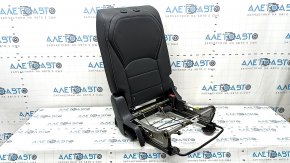 Rear seat backrest, 2nd row, right, complete, Infiniti QX50 19-21, black leather with perforation, without headrest, dented