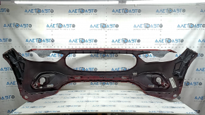 Front bumper, bare, Mercedes H247 GLA 20-23, without parking sensors, red, chipped, paint blistered, damaged mount, repainted