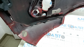 Front bumper, bare, Mercedes H247 GLA 20-23, without parking sensors, red, chipped, paint blistered, damaged mount, repainted