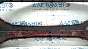 Front bumper, bare, Mercedes H247 GLA 20-23, without parking sensors, red, chipped, paint blistered, damaged mount, repainted