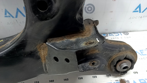 The rear subframe of the Infiniti QX50 19-25 AWD is rusty, with microcracks in the S/B, and a dented ear.