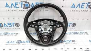 Steering wheel bare Lincoln MKX 16 - brown leather, without heating, with wood trim, scratches, bumps