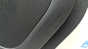 Door trim, rear left, Jeep Grand Cherokee WK2 17-19, black, with handle, armrest and insert, black leather with red stitching, dark wood molding with chrome, scratches