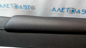 Mitsubishi Outlander 22-25 black rear left door panel, armrest and insert, black leather, gray stitching, glossy black molding with chrome, with handle
