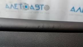 Mitsubishi Outlander 22-25 black rear left door panel, armrest and insert, black leather, gray stitching, glossy black molding with chrome, with handle