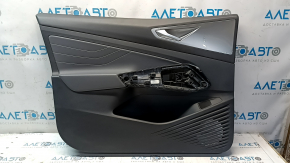 Door trim, front left, Volkswagen ID.4 23-26, black, gray leather armrest, silver insert, dented
