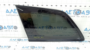 Rear left Jeep Grand Cherokee WK2 17-19 window with black molding, no antenna, worn molding