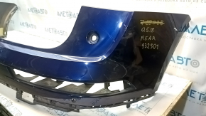 Bare rear bumper upper part of the Audi Q5 80A 18-20 without Park Assist, S-Line, blue, under the towbar, scratches, crack in the mount