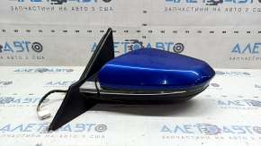 Left side mirror assembly for Honda Insight 19-21, 7 pins, heated, turn signal, blue, worn