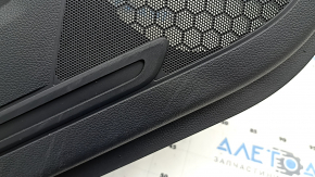 Honda CRV 23-26 black front left door panel, black leather armrest with orange stitching, glossy black molding, worn, butt