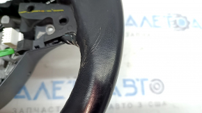 Naked steering wheel Honda Insight 19-22 black leather, with back and top cover, scratches, bumps