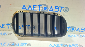 Radiator grill nostril left BMW X5 F15 14-18 black with chrome