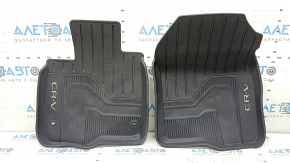 Set of black floor mats for Honda CRV 23-26 tires