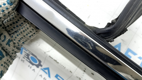 Upper front left door molding Ford Fusion mk5 13-16 chrome with glass seal, worn